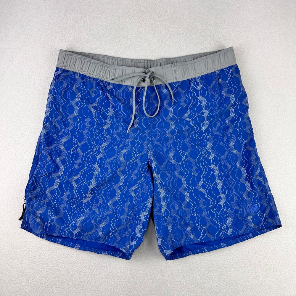 The North Face Boardshorts Mens XL Blue Geometric Performance Mesh Lined Surf